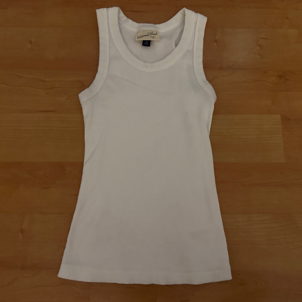White Ribbed Tank Top